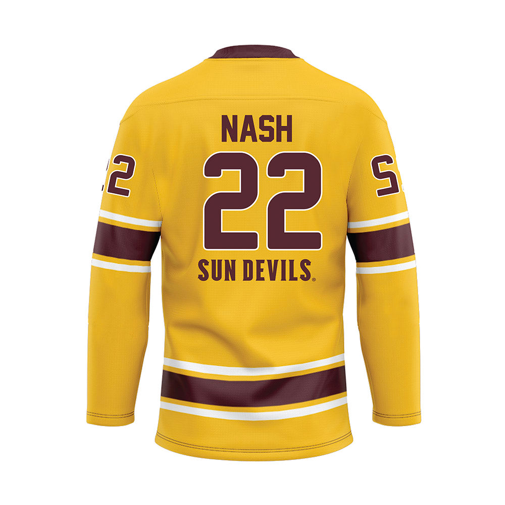 Arizona State - NCAA Men's Ice Hockey : Ty Nash - Gold Hockey Jersey-1