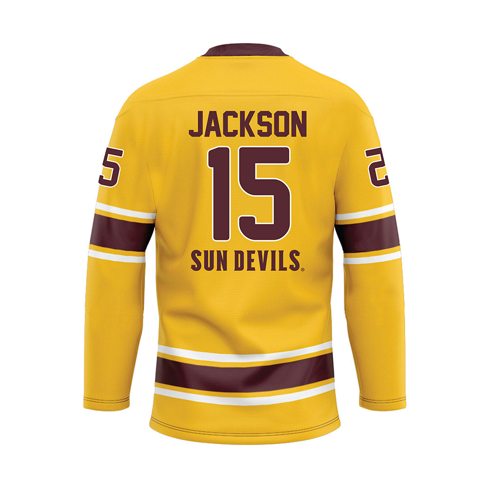 Arizona State - NCAA Men's Ice Hockey : Dylan Jackson - Gold Hockey Jersey