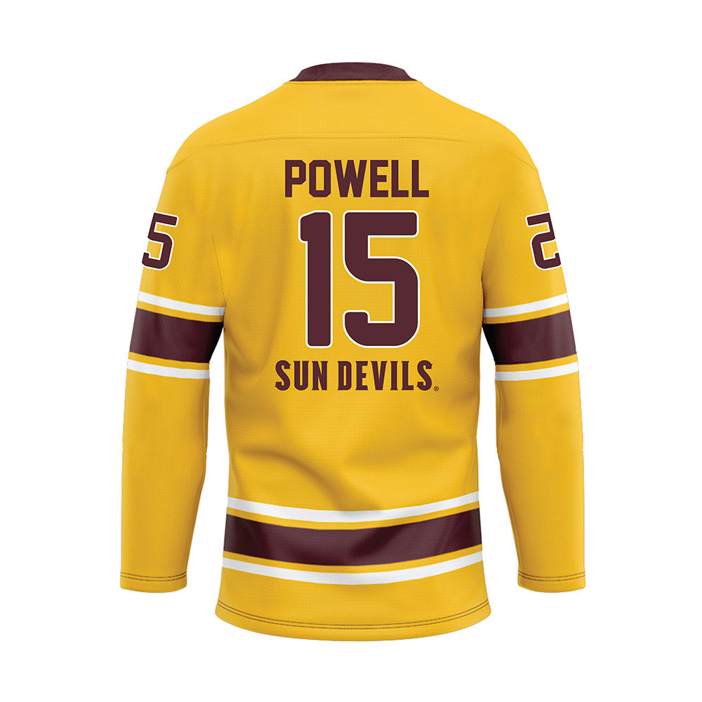 Arizona State - NCAA Men's Ice Hockey : Noah Powell - Gold Hockey Jersey-1