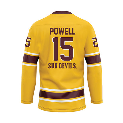 Arizona State - NCAA Men's Ice Hockey : Noah Powell - Gold Hockey Jersey-1