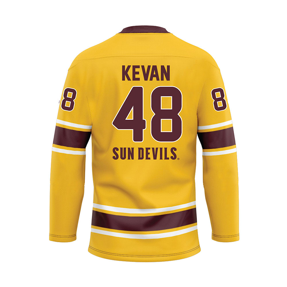 Arizona State - NCAA Men's Ice Hockey : Ben Kevan - Gold Hockey Jersey-1
