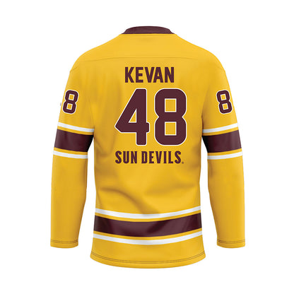 Arizona State - NCAA Men's Ice Hockey : Ben Kevan - Gold Hockey Jersey-1