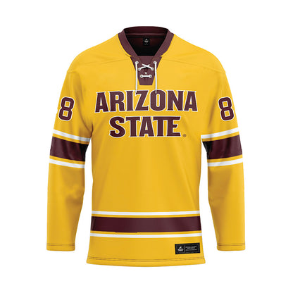 Arizona State - NCAA Men's Ice Hockey : Ben Kevan - Gold Hockey Jersey-0