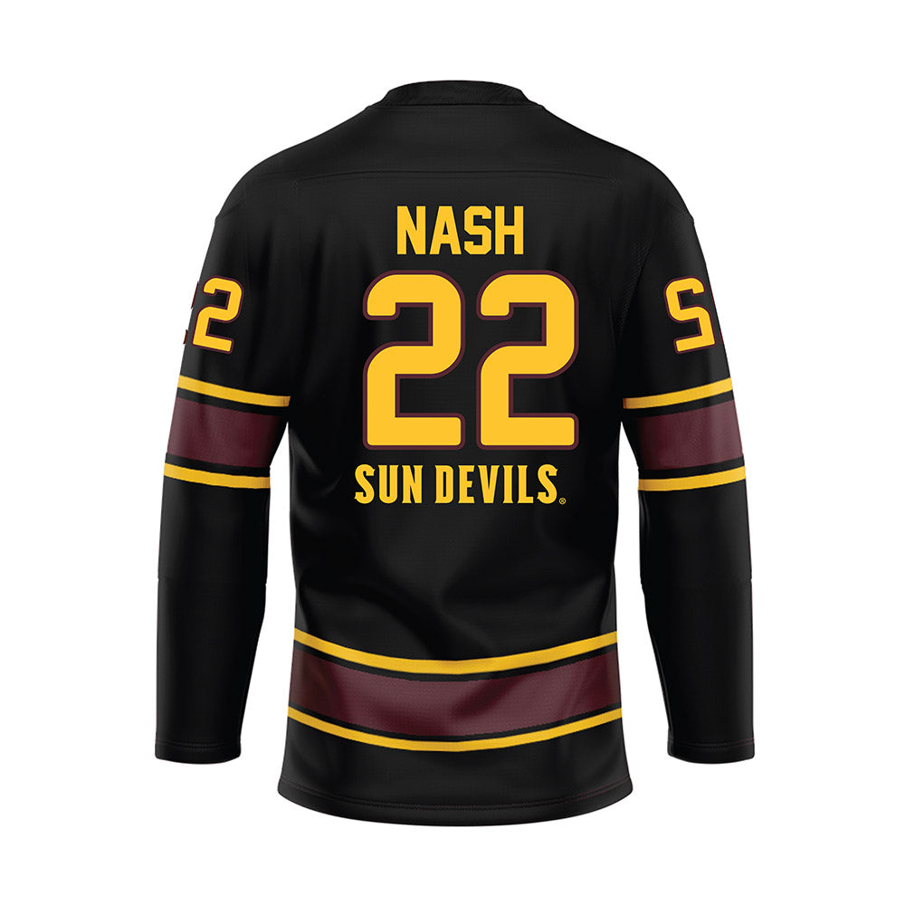 Arizona State - NCAA Men's Ice Hockey : Ty Nash - Navy Hockey Jersey-1