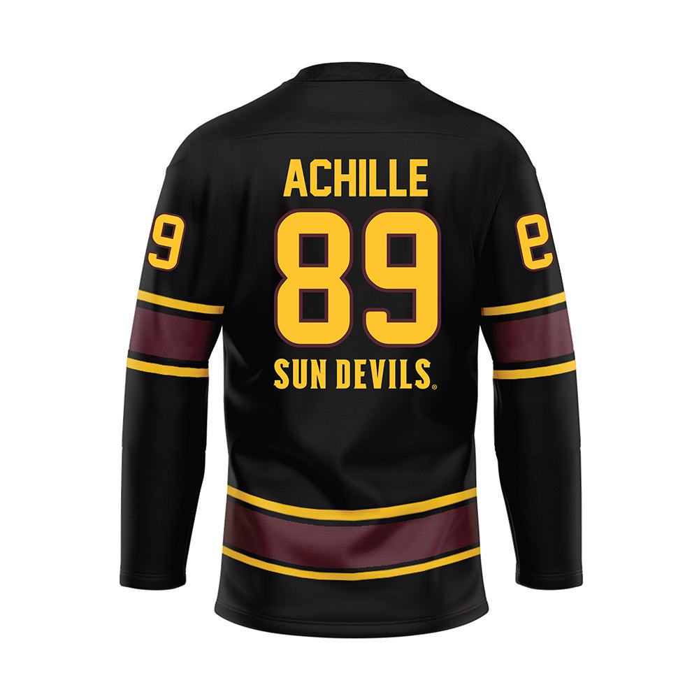 Arizona State - NCAA Men's Ice Hockey : Tony Achille - Black Hockey Jersey