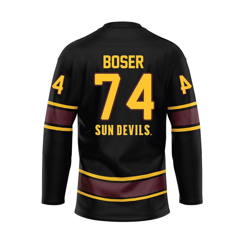 Arizona State - NCAA Men's Ice Hockey : Brasen Boser - Navy Hockey Jersey-1