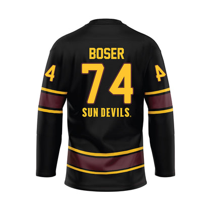 Arizona State - NCAA Men's Ice Hockey : Brasen Boser - Navy Hockey Jersey-1