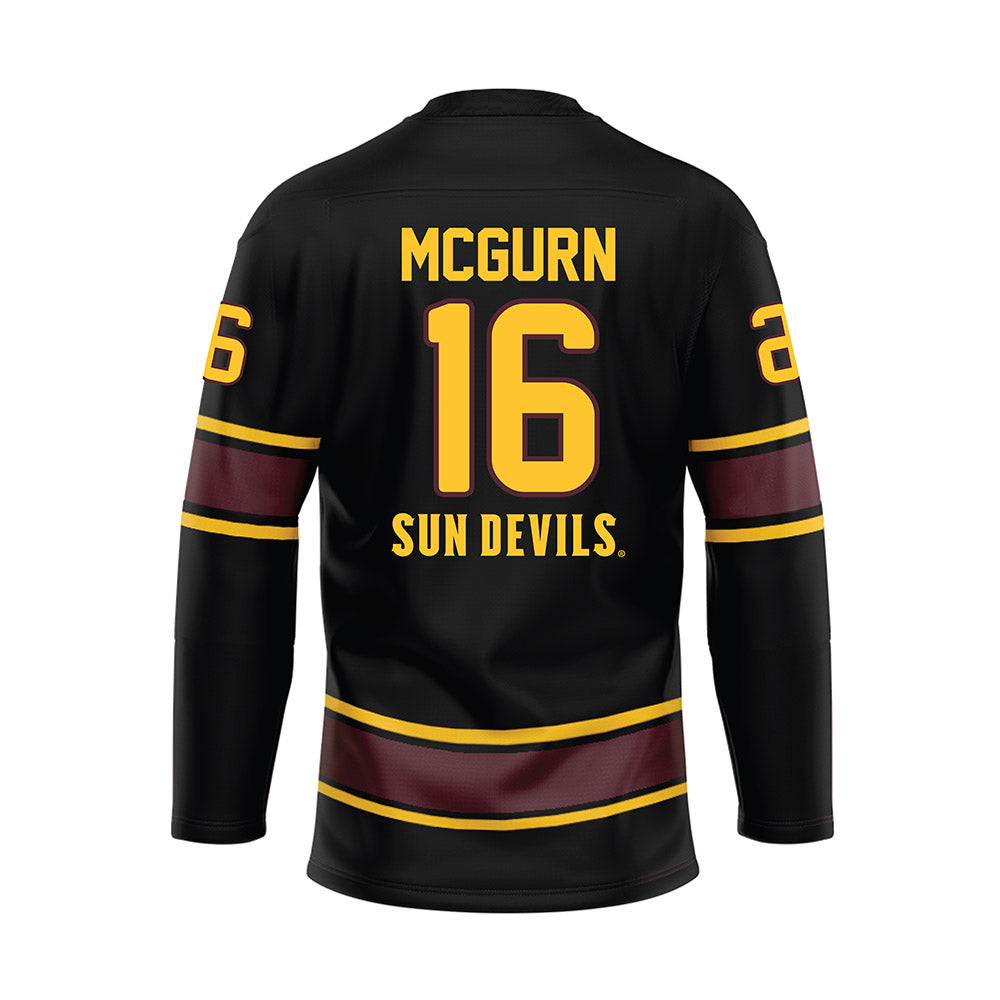 Arizona State - NCAA Men's Ice Hockey : Sean McGurn - Navy Hockey Jersey-1
