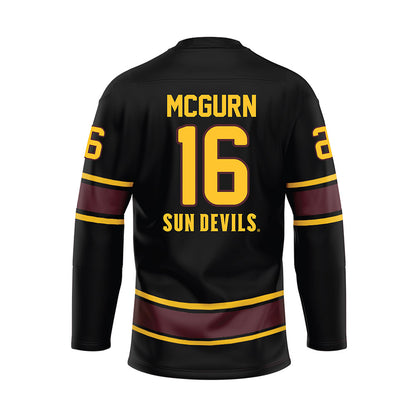 Arizona State - NCAA Men's Ice Hockey : Sean McGurn - Navy Hockey Jersey-1