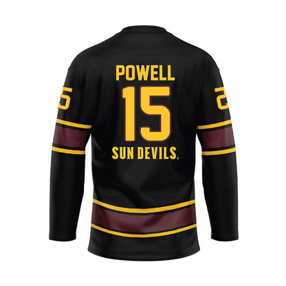 Arizona State - NCAA Men's Ice Hockey : Noah Powell - Navy Hockey Jersey-1