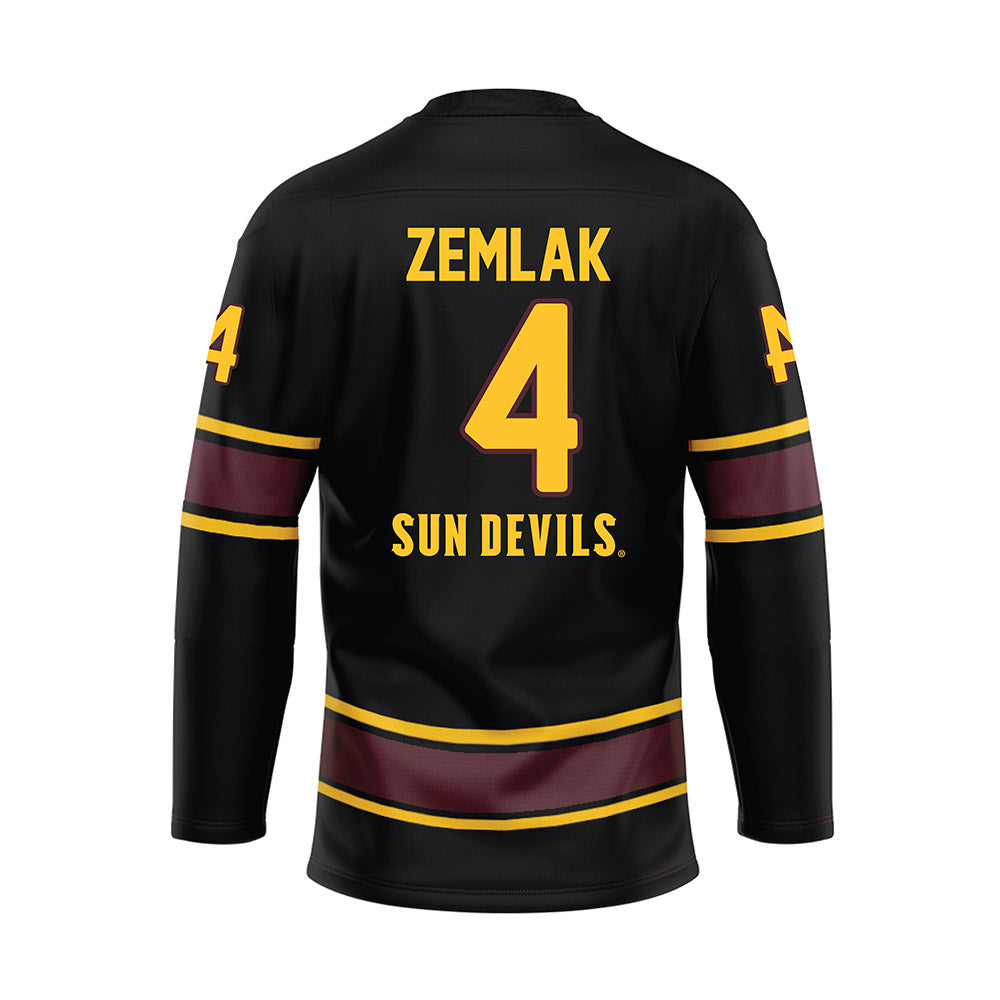 Arizona State - NCAA Men's Ice Hockey : Austin Zemlak - Navy Hockey Jersey-1