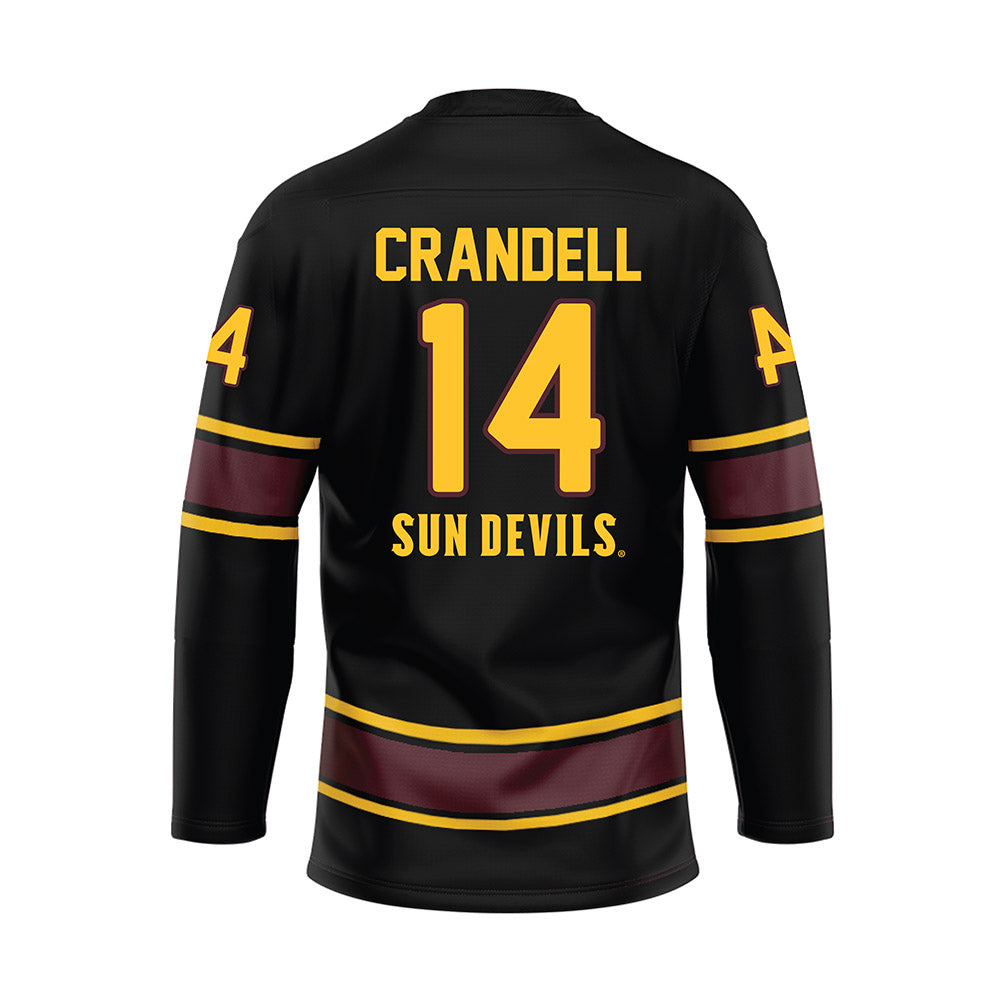 Arizona State - NCAA Men's Ice Hockey : Carmelo Crandell - Navy Hockey Jersey-1