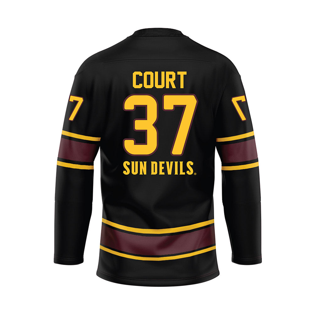 Arizona State - NCAA Men's Ice Hockey : Sam Court - Black Hockey Jersey