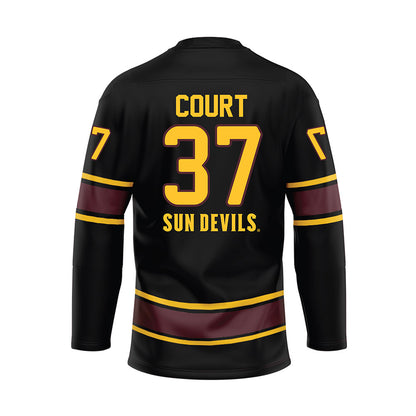 Arizona State - NCAA Men's Ice Hockey : Sam Court - Black Hockey Jersey