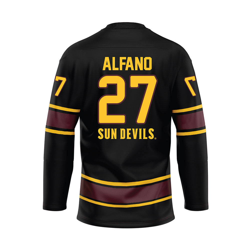 Arizona State - NCAA Men's Ice Hockey : Sam Alfano - Navy Hockey Jersey-1