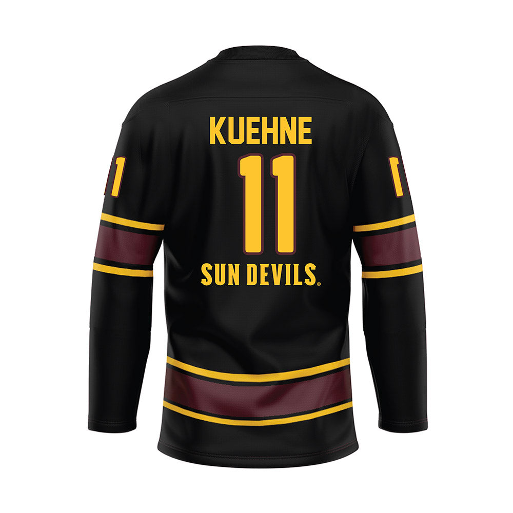 Arizona State - NCAA Men's Ice Hockey : Lincoln Kuehne - Navy Hockey Jersey-1