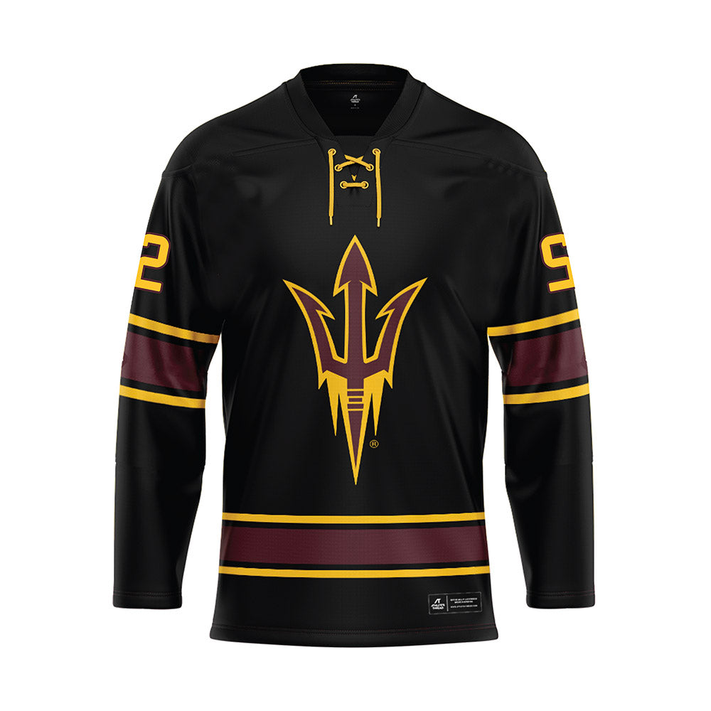 Arizona State - NCAA Men's Ice Hockey : Cullen Potter - Navy Hockey Jersey-0