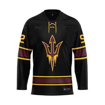 Arizona State - NCAA Men's Ice Hockey : Cullen Potter - Navy Hockey Jersey-0