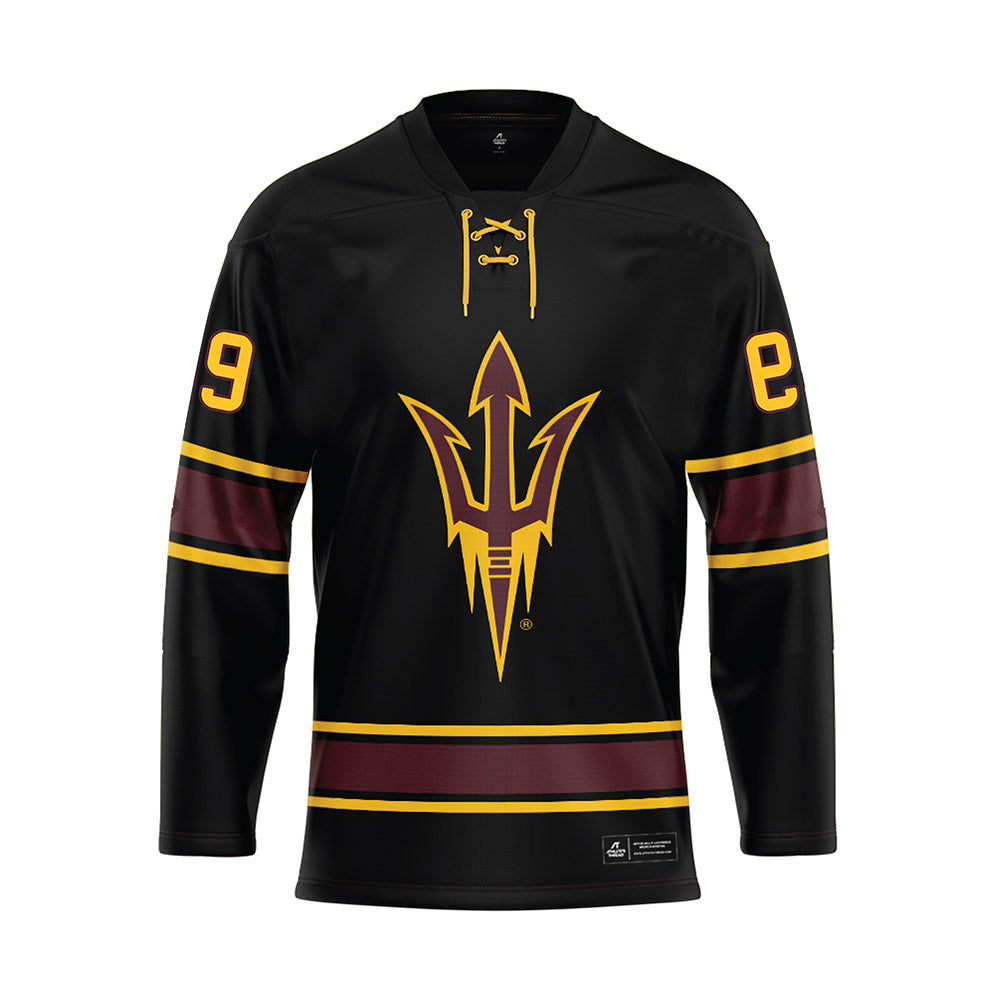 Arizona State - NCAA Men's Ice Hockey : Braxton Whitehead - Navy Hockey Jersey-0