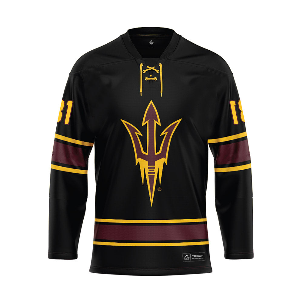Arizona State - NCAA Men's Ice Hockey : Samuel Urban - Navy Hockey Jersey-0