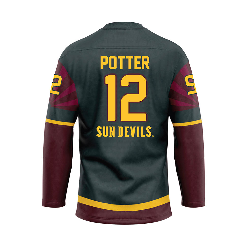 Arizona State - NCAA Men's Ice Hockey : Cullen Potter - Maroon Hockey Jersey-1