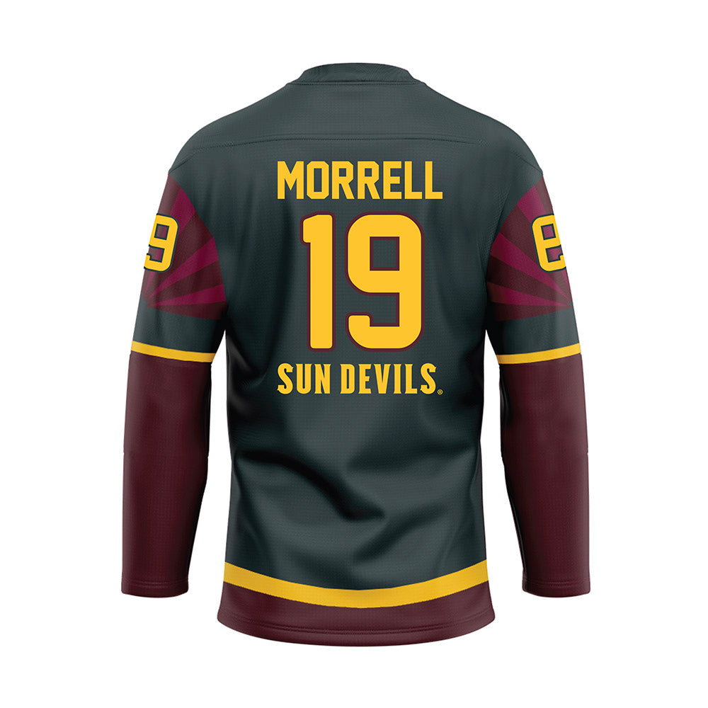 Arizona State - NCAA Men's Ice Hockey : Logan Morrell - Maroon Hockey Jersey-1