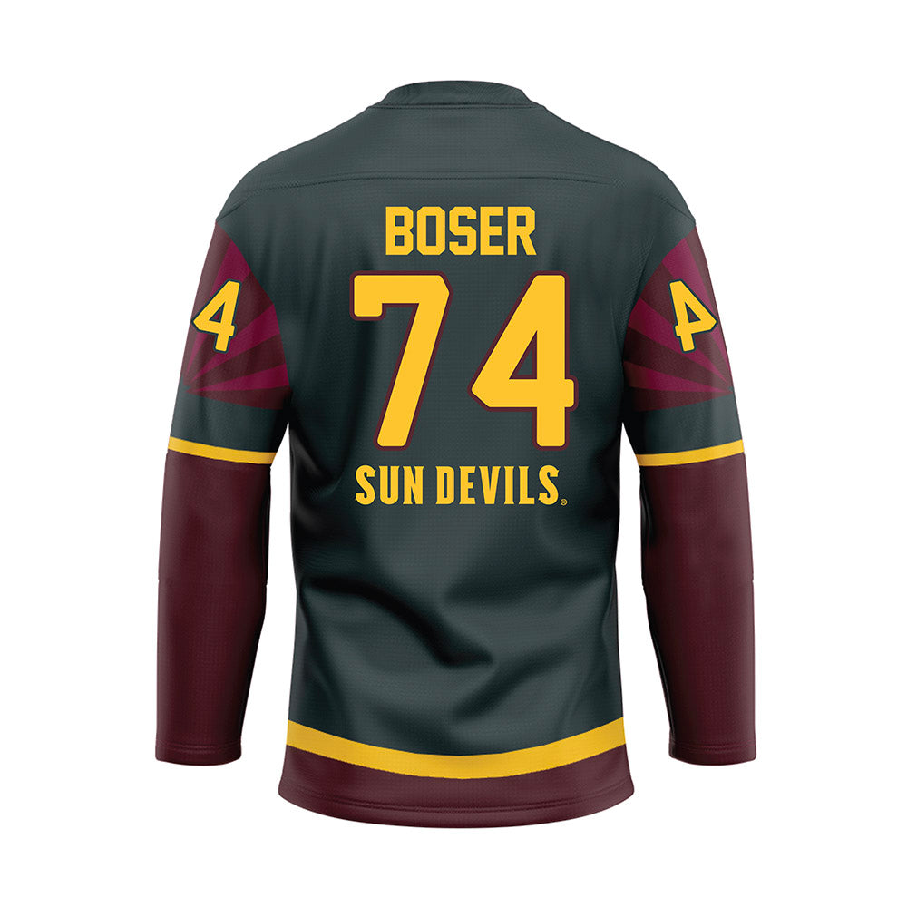 Arizona State - NCAA Men's Ice Hockey : Brasen Boser - Maroon Hockey Jersey-1