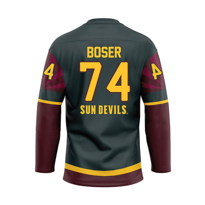 Arizona State - NCAA Men's Ice Hockey : Brasen Boser - Maroon Hockey Jersey-1