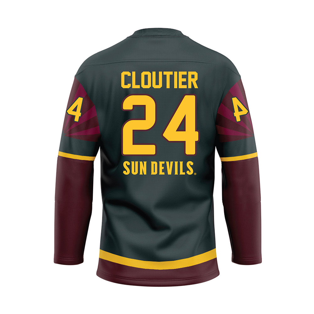 Arizona State - NCAA Men's Ice Hockey : Justin Cloutier - Maroon Hockey Jersey-1