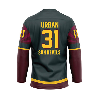 Arizona State - NCAA Men's Ice Hockey : Samuel Urban - Maroon Hockey Jersey-1