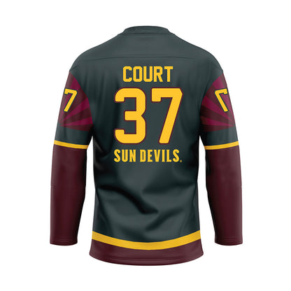 Arizona State - NCAA Men's Ice Hockey : Sam Court - Maroon Hockey Jersey