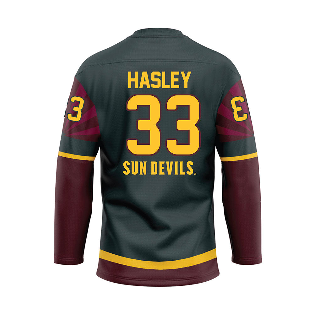 Arizona State - NCAA Men's Ice Hockey : Connor Hasley - Maroon Hockey Jersey-1