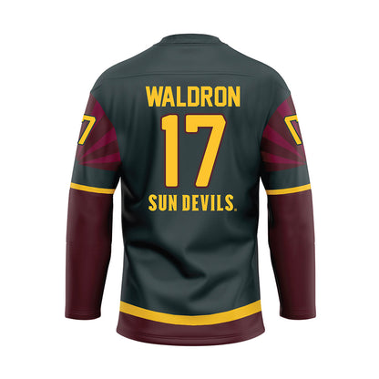 Arizona State - NCAA Men's Ice Hockey : Johnny Waldron - Maroon Hockey Jersey-1