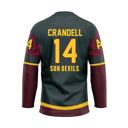 Arizona State - NCAA Men's Ice Hockey : Carmelo Crandell - Maroon Hockey Jersey-1