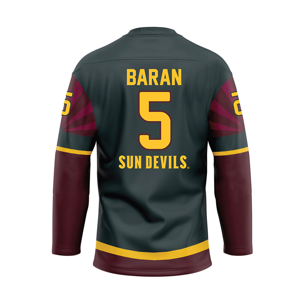 Arizona State - NCAA Men's Ice Hockey : Richard Baran - Maroon Hockey Jersey-1