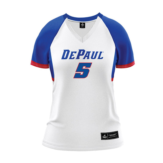 DePaul - NCAA Women's Volleyball : Eva Hurrle - White Volleyball Jersey-0