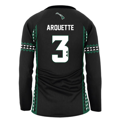 Hawaii - NCAA Women's Volleyball : Adrianna Arquette - Black Volleyball Jersey-1