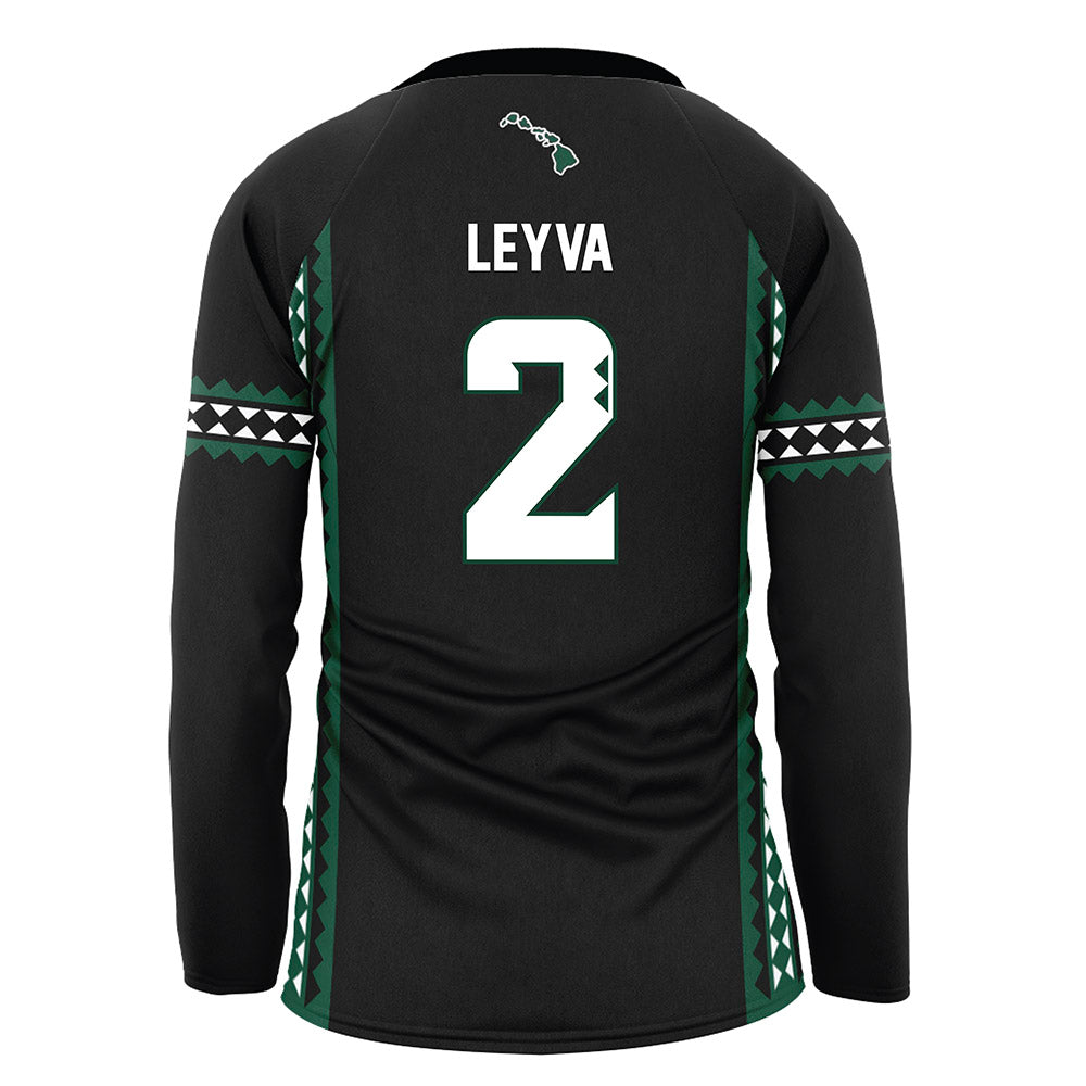 Hawaii - NCAA Women's Volleyball : Victoria Leyva - Black Volleyball Jersey-1
