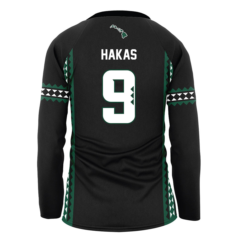 Hawaii - NCAA Women's Volleyball : Tali Hakas - Black Volleyball Jersey-1