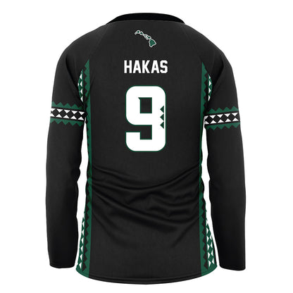 Hawaii - NCAA Women's Volleyball : Tali Hakas - Black Volleyball Jersey-1
