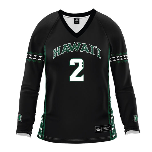 Hawaii - NCAA Women's Volleyball : Victoria Leyva - Black Volleyball Jersey-0