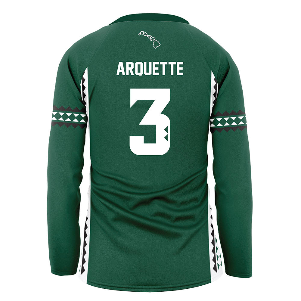 Hawaii - NCAA Women's Volleyball : Adrianna Arquette - Green Volleyball Jersey-1