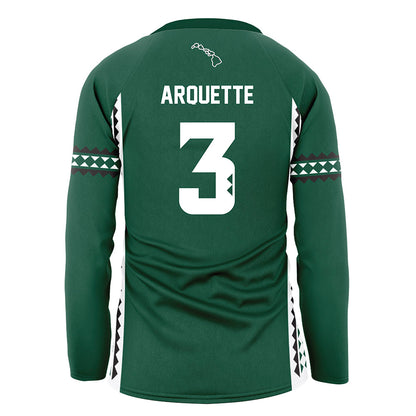 Hawaii - NCAA Women's Volleyball : Adrianna Arquette - Green Volleyball Jersey-1