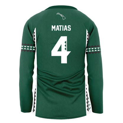 Hawaii - NCAA Women's Volleyball : Jackie Matias - Green Volleyball Jersey-1