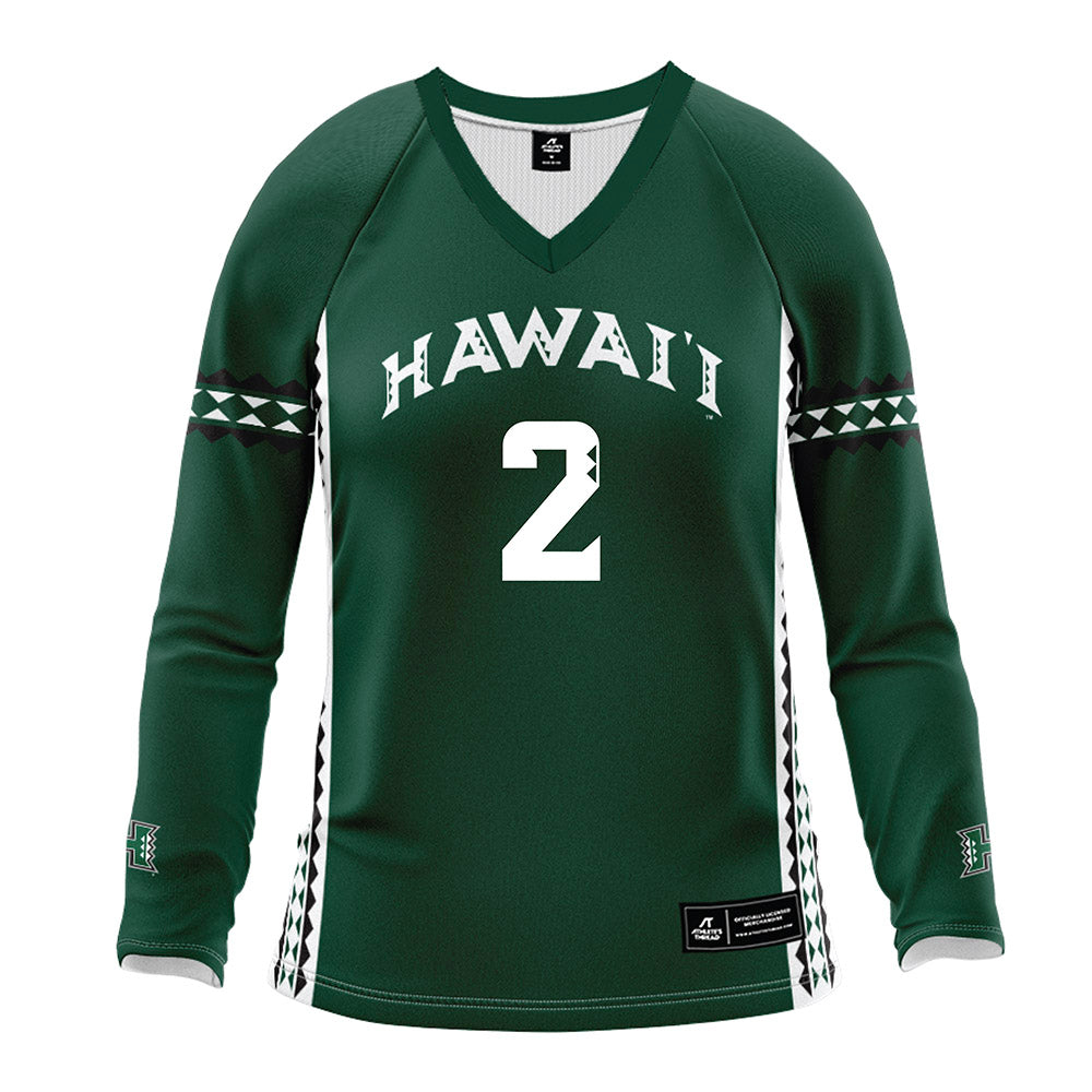 Hawaii - NCAA Women's Volleyball : Victoria Leyva - Green Volleyball Jersey-0