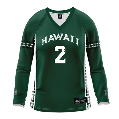 Hawaii - NCAA Women's Volleyball : Victoria Leyva - Green Volleyball Jersey-0