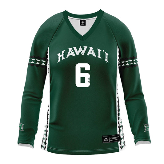 Hawaii - NCAA Women's Volleyball : Morghn Monahan - Green Volleyball Jersey-0