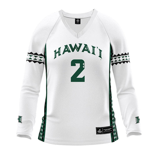 Hawaii - NCAA Women's Volleyball : Victoria Leyva - White Volleyball Jersey-0