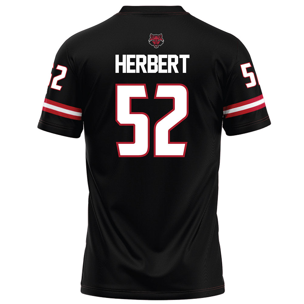 Arkansas State - NCAA Football : Gideon Herbert - Black Football Jersey-1