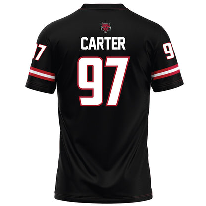 Arkansas State - NCAA Football : Tony Carter - Black Football Jersey-1